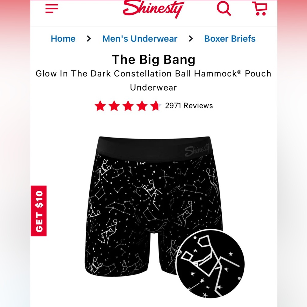 TWO PACK of couple’s matching, brand new, never opened, shinesty underwear.